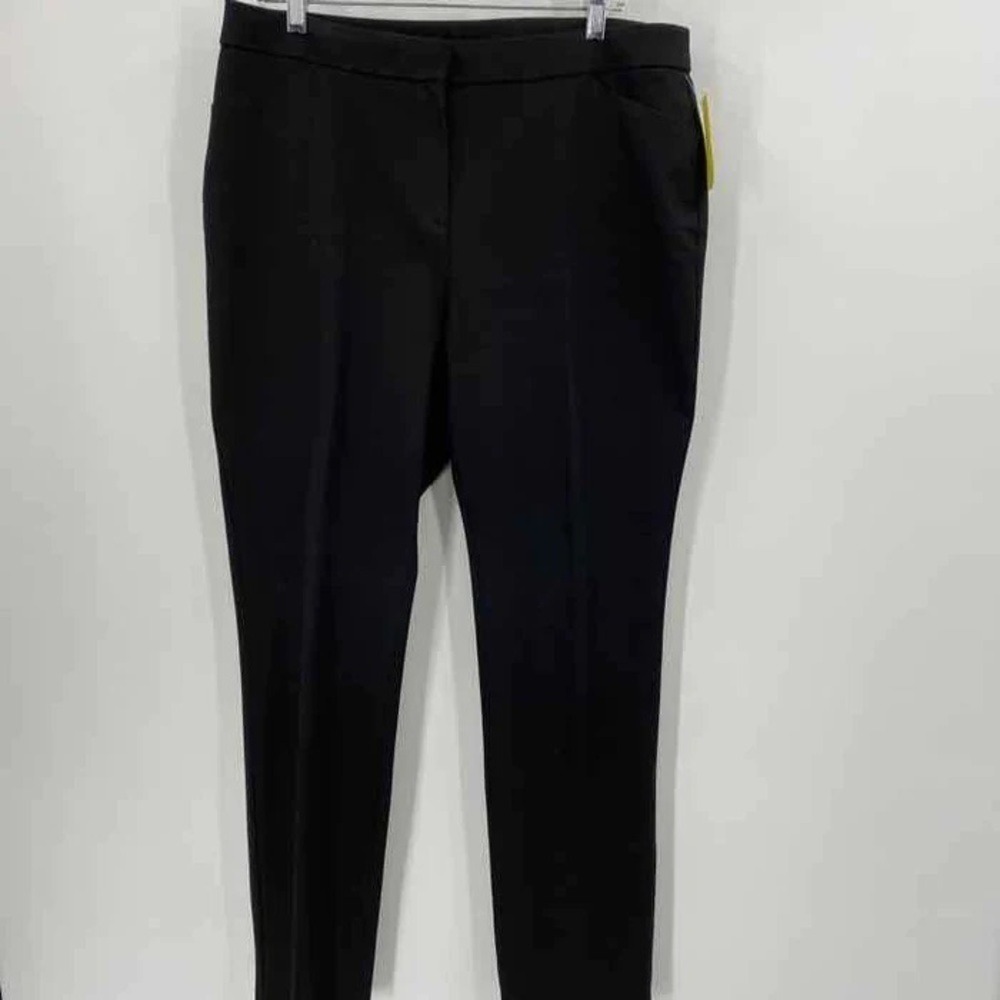 Chicos Size 2 Regular US L 12 Black High Rise Trouser Slacks Dress Pant Work